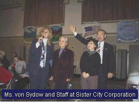 Mrs. Sabina von Sydow (former principal) opens the event.